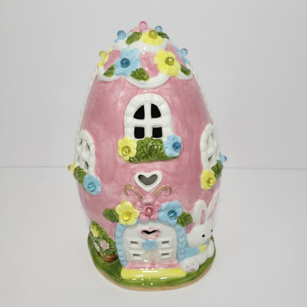 LED Light Up Easter Egg Ceramic House